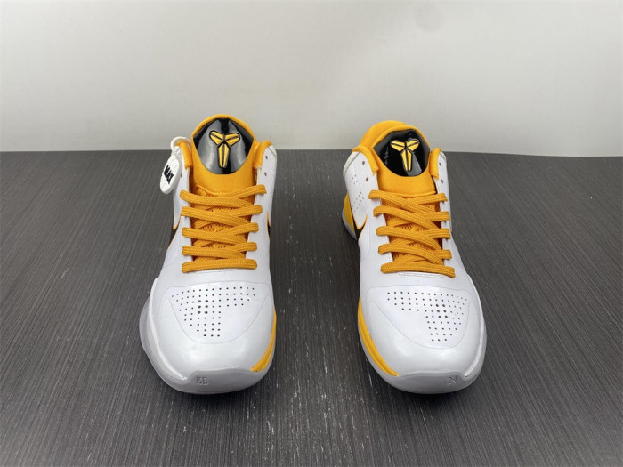 nike zoom kobe 5 white black yellow 386430-104