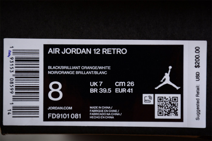 air jordan 12 “brilliant orange” fd9101-081