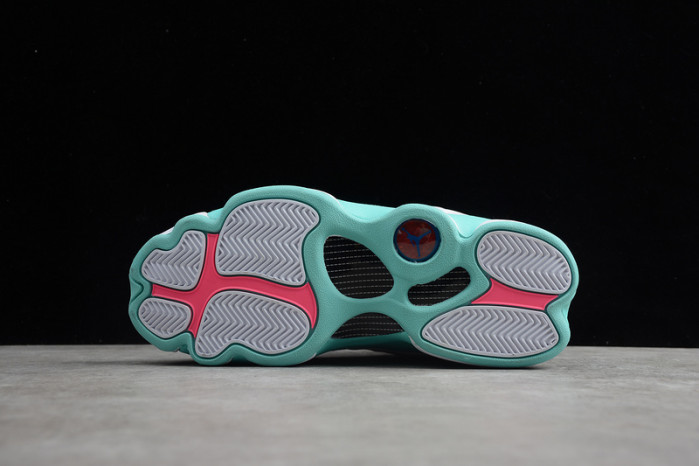 air jordan 13 retro white soar green pink (gs) 439358-100