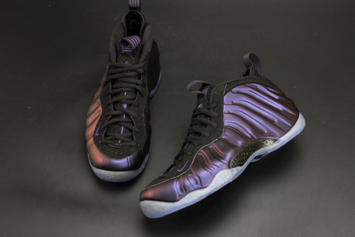nike air foamposite one “eggplant” black/ varsity purple mens 314996-008