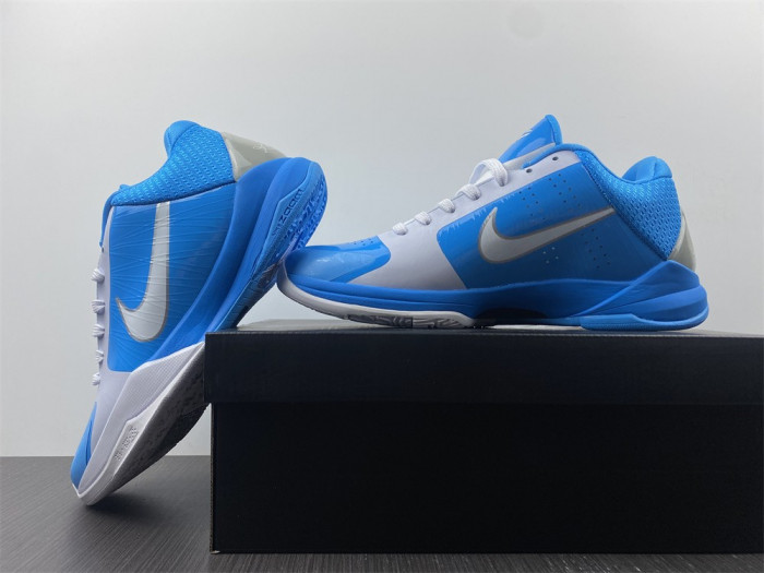nike zoom kobe 5 blue grey white metallic sliver 407710-102