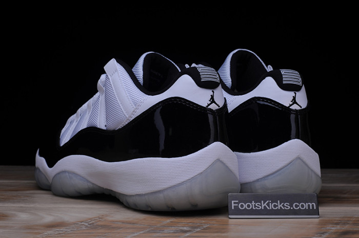air jordan 11 retro low "concord" black/ white mens 528895-153